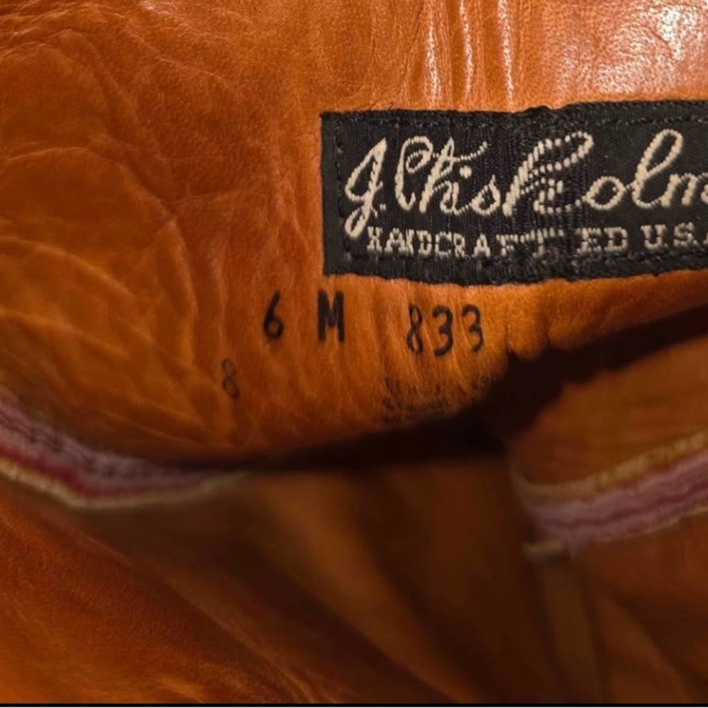 Vintage J. Chisholm Red Leather Boots View 3
